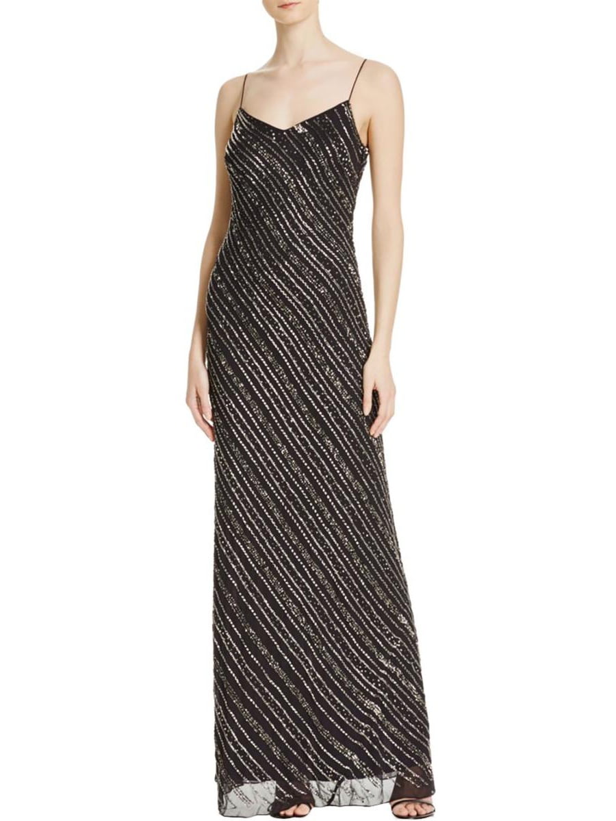 Adrianna Papell Womens Chiffon Beaded Evening Dress - Walmart.com