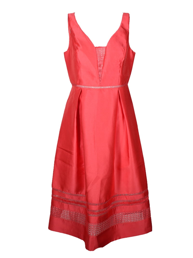 coral a line dress Ladivine 7481 Elegant Formal A-line Gown Coral / 4 main image 1