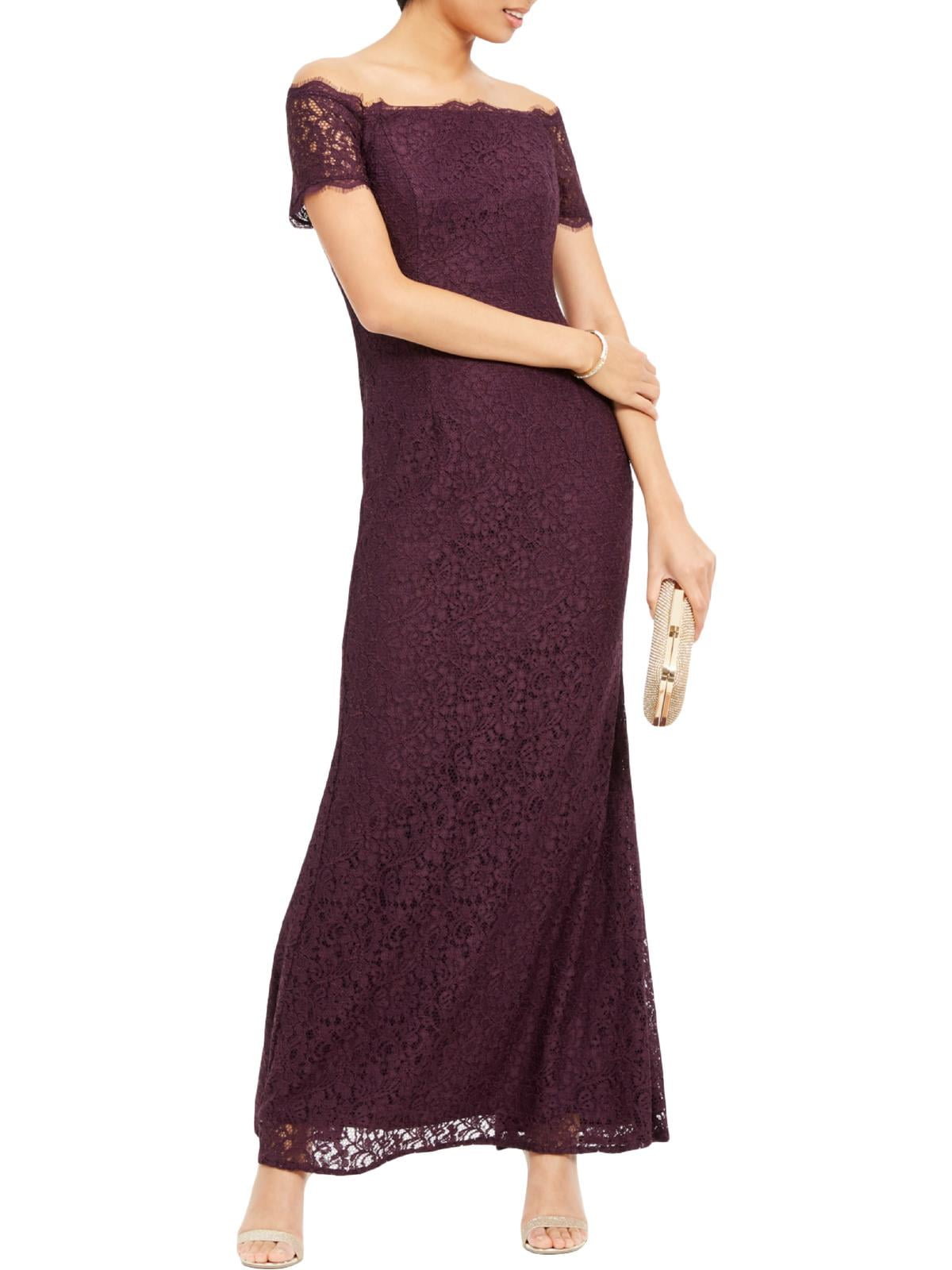 Adrianna Papell Womens Lace Long Evening Dress Purple 6 - Walmart.com Adrianna Papell Womens Lace Long Evening Dress Purple 6 - Walmart.com
