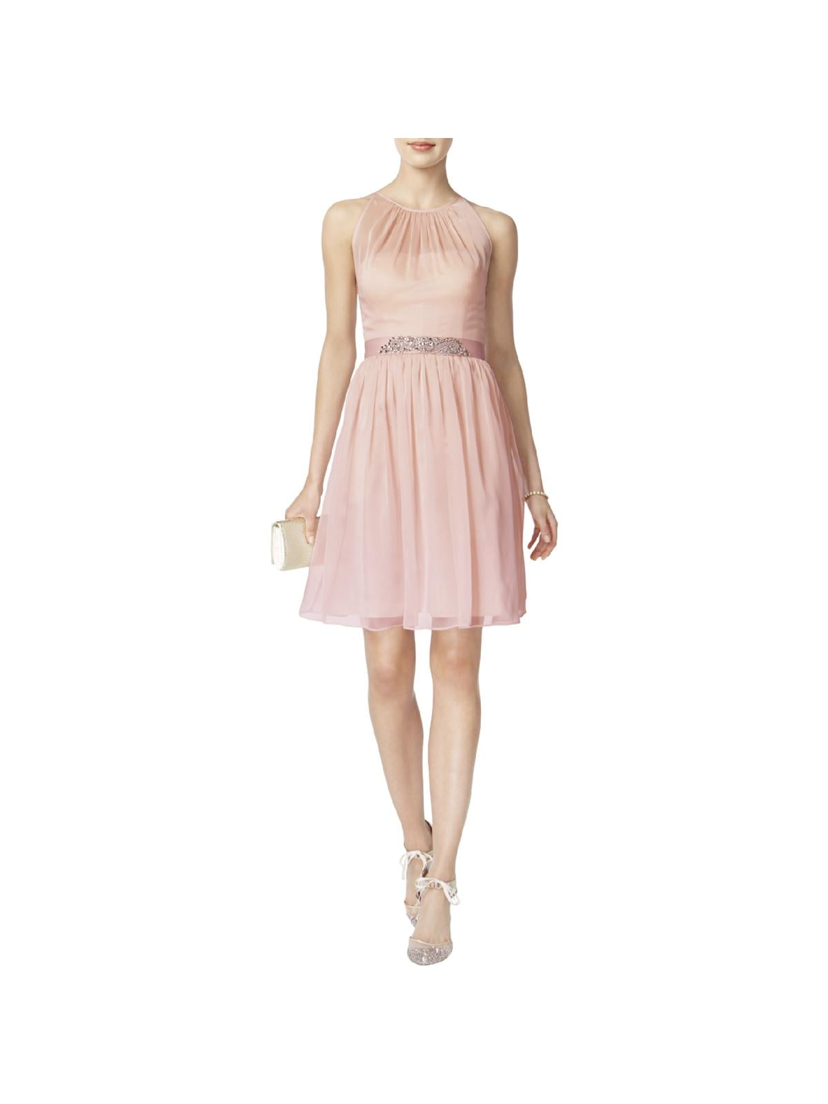 Adrianna Papell Womens Love Story Chiffon Halter Cocktail Dress -  Walmart.com