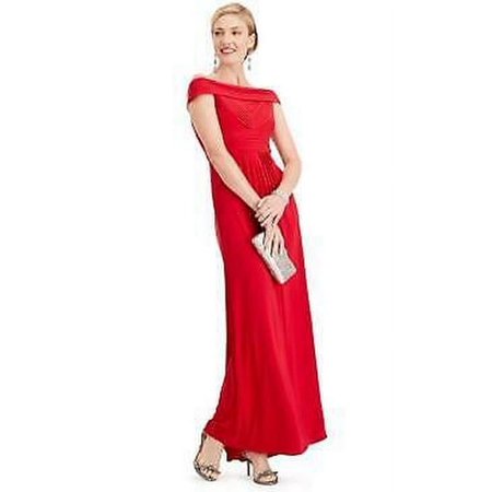 Adrianna Papell Womens Pleated Pintuck Formal Dress, Choose Sz/Color: 4  /Spiced Apple