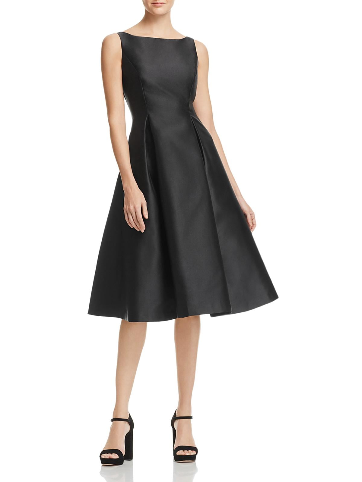 Adrianna Papell Womens Satin Pleated Semi-Formal Dress Black 12 -  Walmart.com