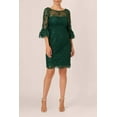 thumbnail image 1 of Adrianna Papell boat illusion neck bell sleeve embellished zipper back mesh dress-DEEP FOREST / 2, 1 of 2