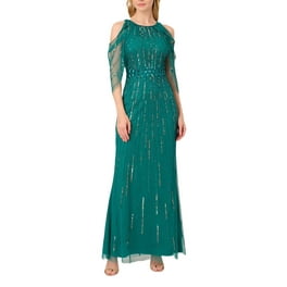 Adrianna Papell Chiffon Floral Print Off the Shoulder Neckline Ballgown Dress Walmart