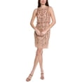 thumbnail image 1 of Adrianna Papell womens  Embellished Sheath Dress, 10, Gold, 1 of 3