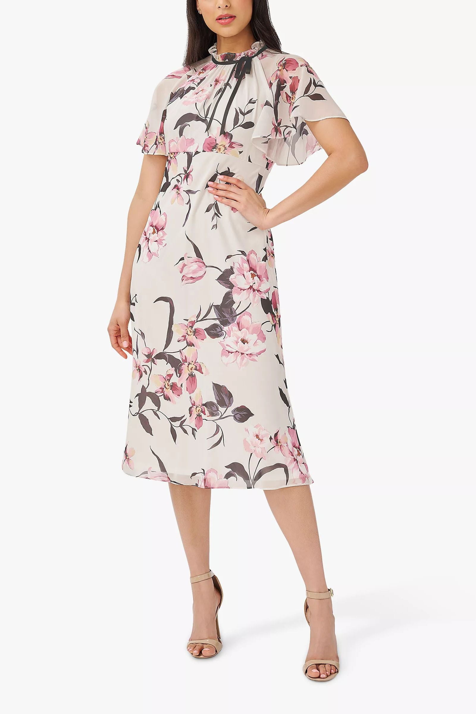 adrianna papell floral fit and flare dress Adrianna Papell AP1D104493 main image 0