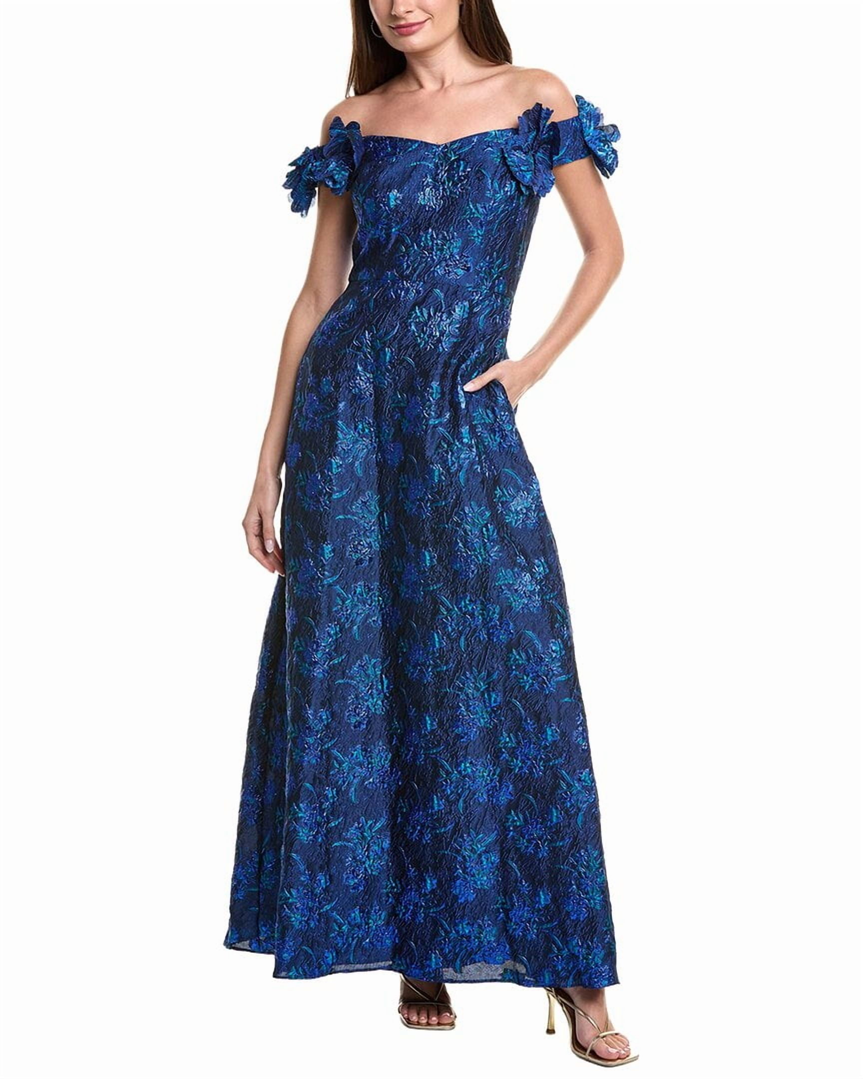 white and blue dresses ZAPAKA Women White Blue Flower Corset Long Prom Dress With Slit Spaghetti Straps Ruched Wedding Party Dress, White Blue Flower / US6