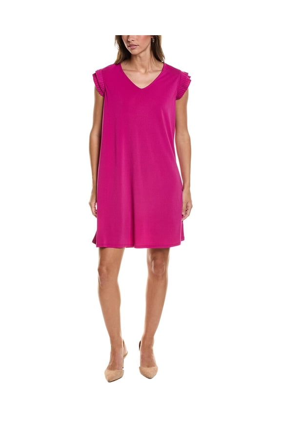 womens Moss Crepe Shift Dress, l, Red