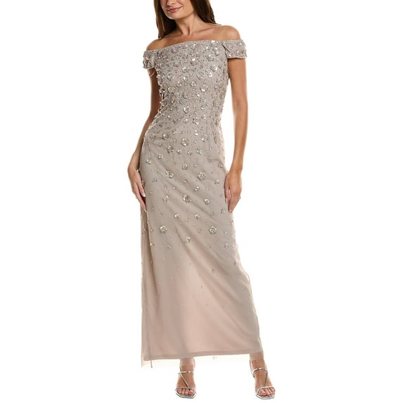 Adrianna Papell womens Off-The-Shoulder Gown, 16
