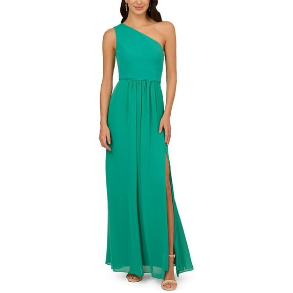 Adrianna Papell womens One Shoulder Chiffon Gown, 10