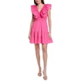 thumbnail image 1 of Adrianna Papell womens  Ruffle Collar Flounce Mini Dress, 4, Green, 1 of 3
