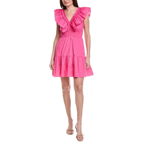 Adrianna Papell womens Ruffle Collar Flounce Mini Dress, 4, Green