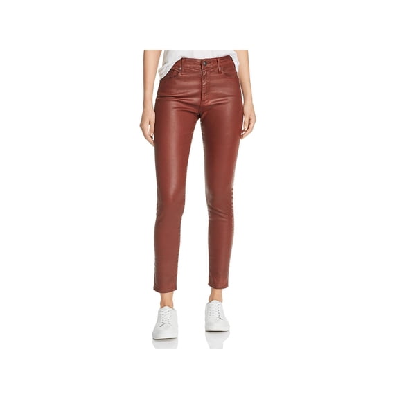 Adriano Goldschmied Womens Farrah Denim Coated Colored Skinny Jeans Red 30