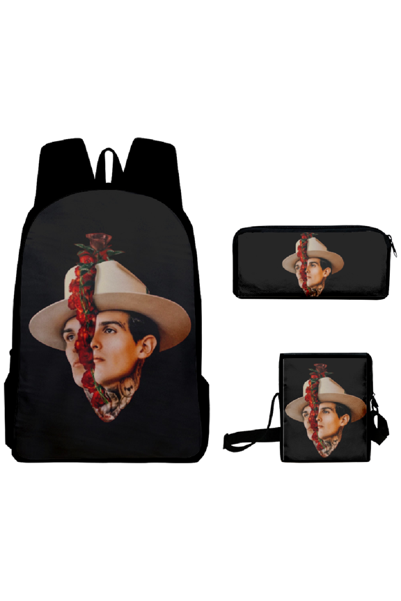 Adriel Favela Backpack 3 Piece Set Unique Daypack Fashion Crossbody Bag Hip Hop Rucksack
