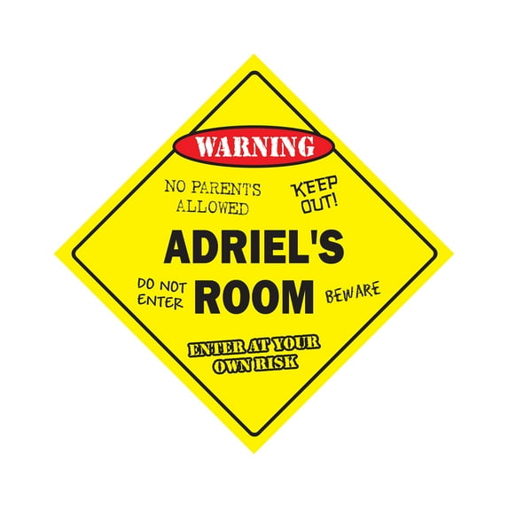 Adriel's Room Sign Crossing Zone Xing | Indoor/Outdoor | 17" Tall kids bedroom decor door children's name boy girl