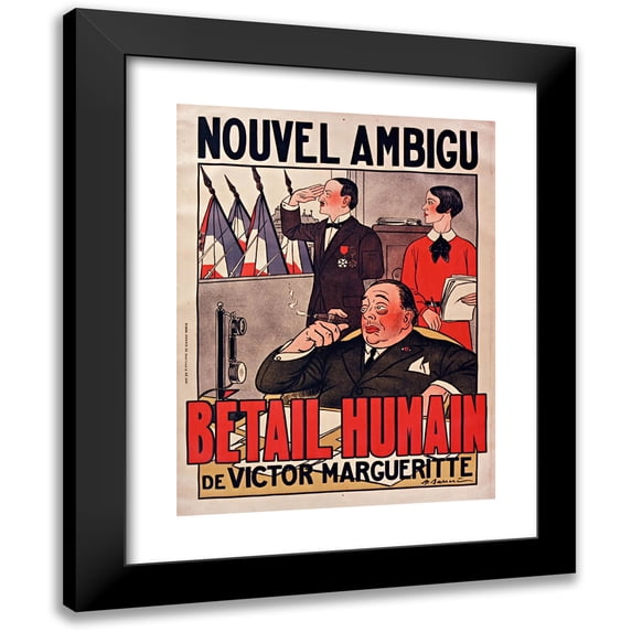 Adrien Barrère 19x24 Black Modern Framed Museum Art Print Titled - Human Cattle (1920)