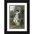 thumbnail image 1 of Adrien Moreau 13x18 Black Ornate Wood Framed Double Matted Museum Art Print Titled - Beneath the Cherry Blossom (1881), 1 of 5
