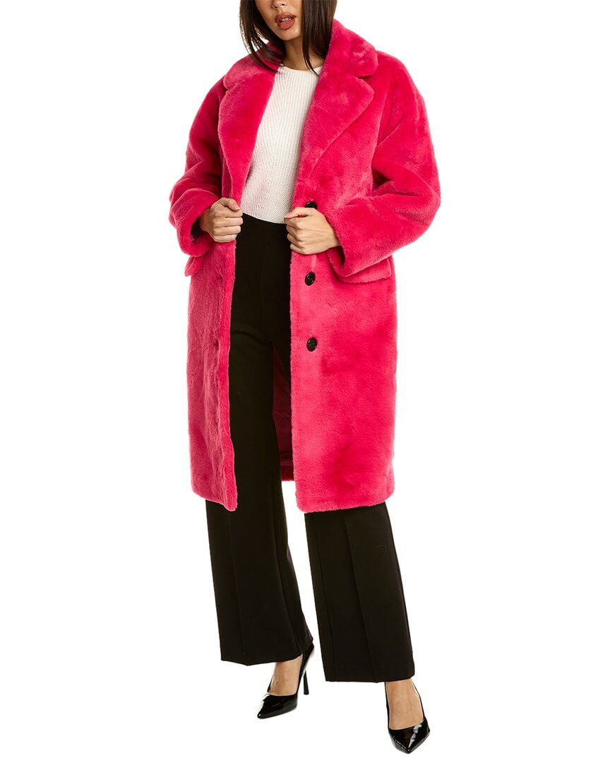 Adrienne Landau womens Belted Coat M Pink Walmart