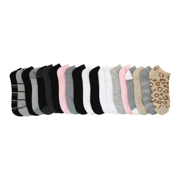 Adrienne Vittadini Low-Cut Athletic Flat Knit Breathable Socks, 20-Pack (Women's)