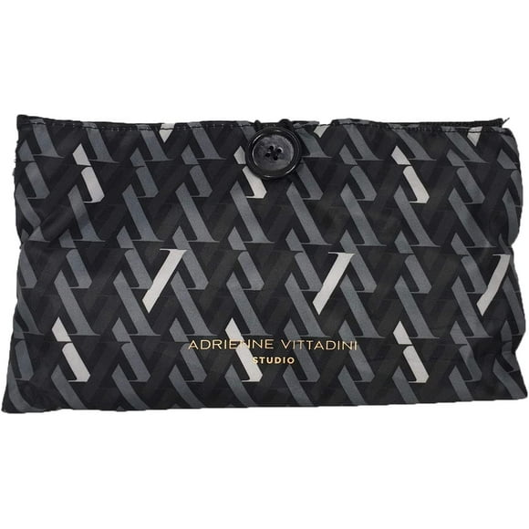 Adrienne Vittadini Travel Hanging Cosmetic Pouch Case, Black/Grey