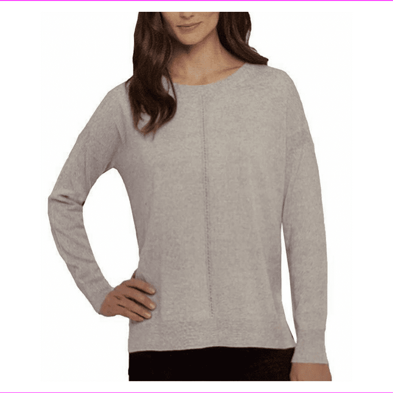 Adrienne Vittadini Women's Crew neck Long Sleevs Light Weight Sweater  XXL/Ecream