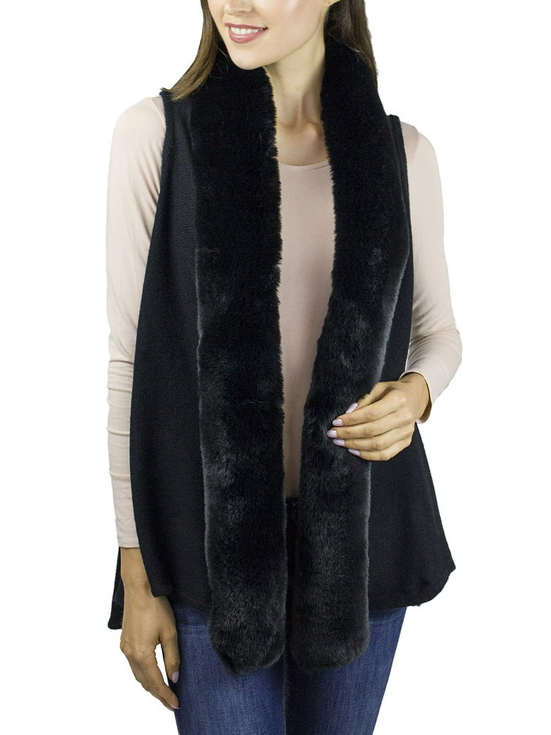 トップス theredthread S flip fur vest black THEREDTHREAD / ザレッドスレッド】S flip fur vest