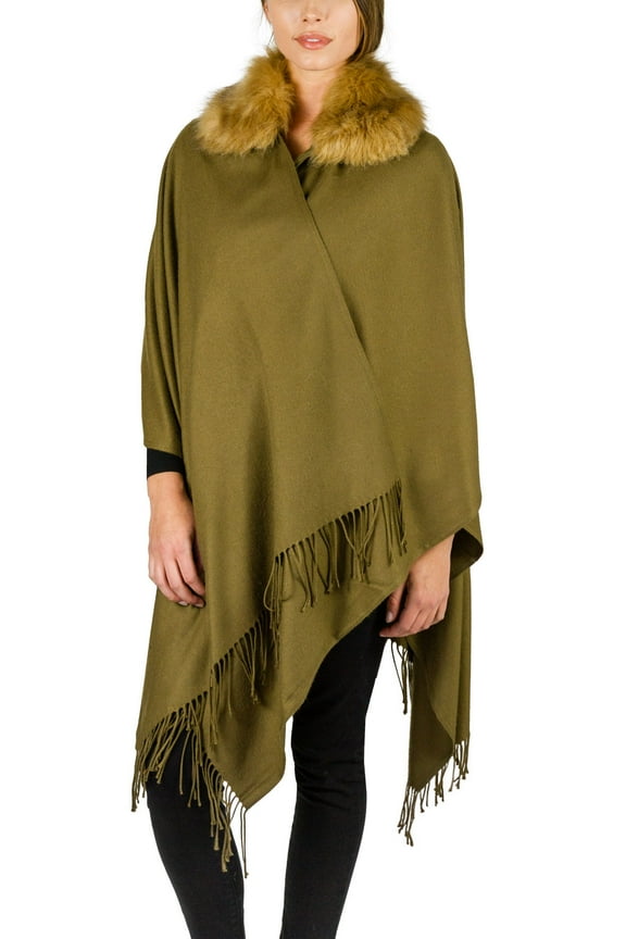 Women's So Soft Wrap with Faux Fur Collar