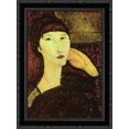 thumbnail image 1 of Adrienne (Woman with Bangs) 19x24 Black Ornate Wood Framed Canvas Art by Modigliani, Amedeo, 1 of 2
