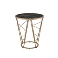 thumbnail image 1 of Adrinfly Cicatrix End Table, Faux Black Marble Glass & Champagne Finish 83302, 1 of 2