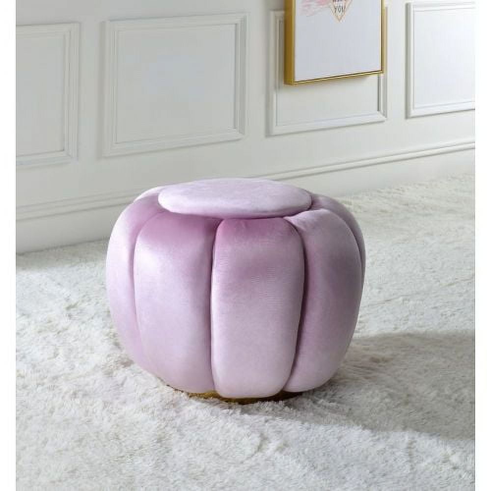 Adrinfly Heiress Ottoman, Bubblegum Pink Velvet 96465