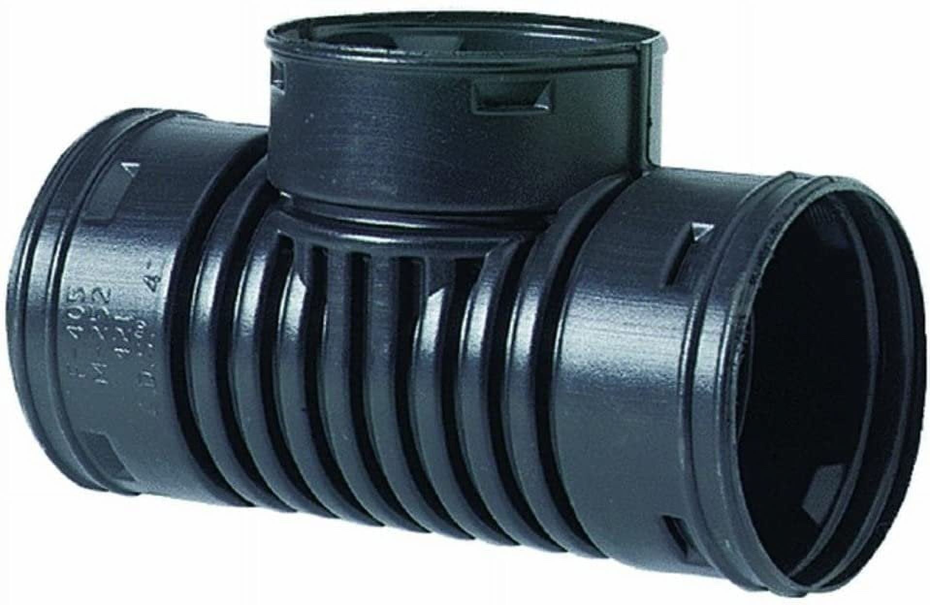 Black Polyethylene Corrugated Snap Tee for 4" Pipes