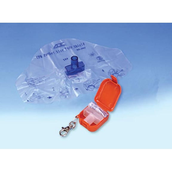 Adsafe Cpr Face Shield Plus W/mouthpc & 1-way Valve Orange