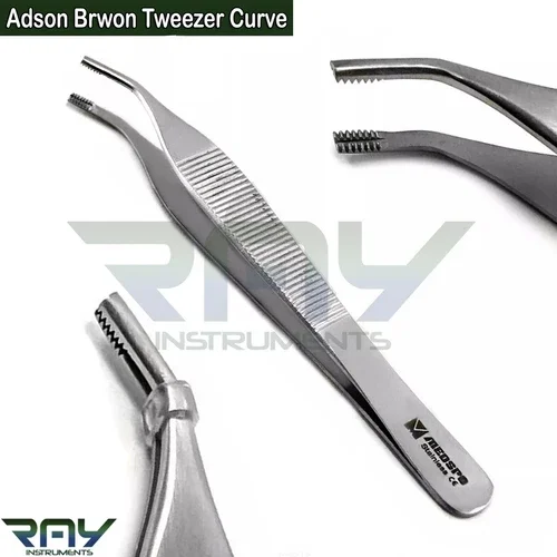 Adson Brown Tweezer Curve Soft Tissue Grasping Dissecting Forceps Ce