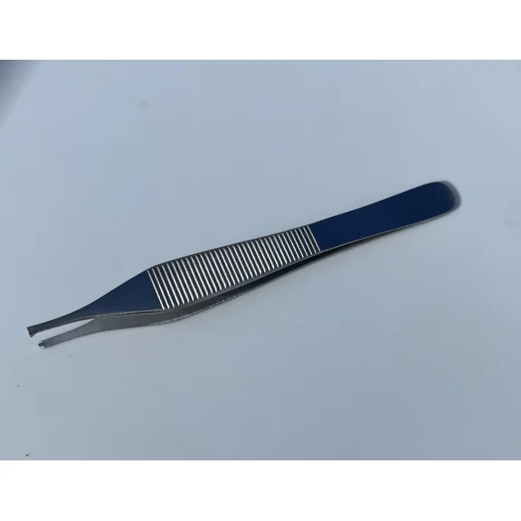 Adson Kocher 4.5"Tweezer 1/2 Rat Teeth Tip Forcep Pliers German Stainless Steel