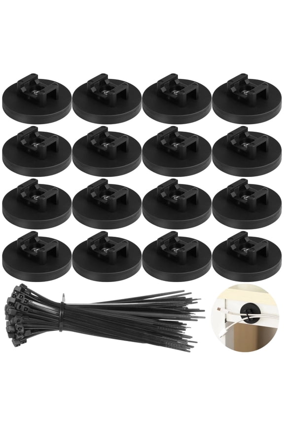 20 Pcs Magnetic Zip Tie Mounts,Adsorbent Bases with 100 Pcs Cable Zip Ties,Multipurpose Magnetic Cable Holder for Cable Management, Wire Management Bases, Wire Cable Clips