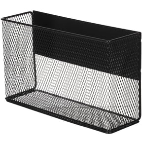 Adsorptive Metal Basket for Fridge, Mesh Bin Shelf Fridge Side Organizer, Spice Rack for Refrigerator Coffee Machine Locker Metal Cabinet, Breathable Design, 9.7 x 3.1 x 5.8 in