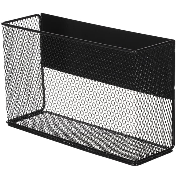 Adsorptive Metal Basket for Fridge, Mesh Bin Shelf Fridge Side Organizer, Spice Rack for Refrigerator Coffee Machine Locker Metal Cabinet, Breathable Design, 9.7 x 3.1 x 5.8 in