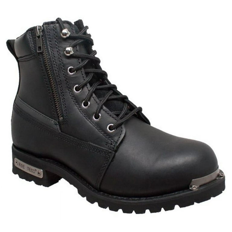 Adtec Men s Ad Tec Double Zipper Biker Boot Soft Toe Black 10.5 EE US Walmart