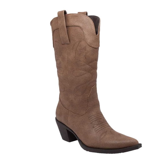 Adtec Women's 14" Western Pull On Decorative Stitching, Light Brown. 8609 (8 D)