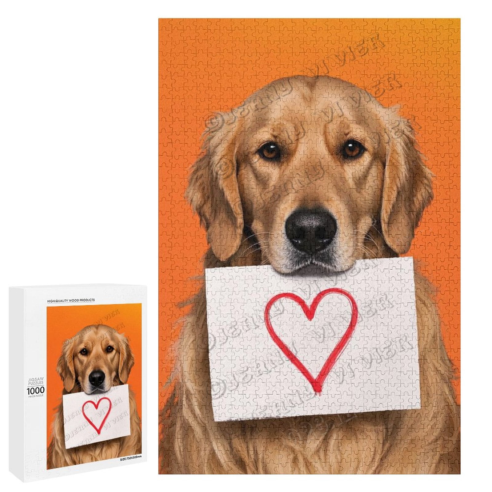 PICKFORU Hundepuzzle 1000 Teile – Golden Retriever Motiv, Als Wanddekoration Geeignet