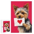 thumbnail image 1 of Adult 1000 Piece Wooden Jigsaw Puzzle – Yorkshire Terrier With Heart Love Theme, Challenging Brain Teaser, Difficult Puzzles for Dog Lovers, Gift for Pet Memorial, 1 of 8
