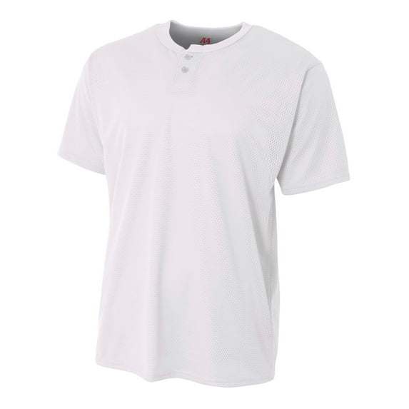 Adult 2-Button Mesh Henley Jersey N4130