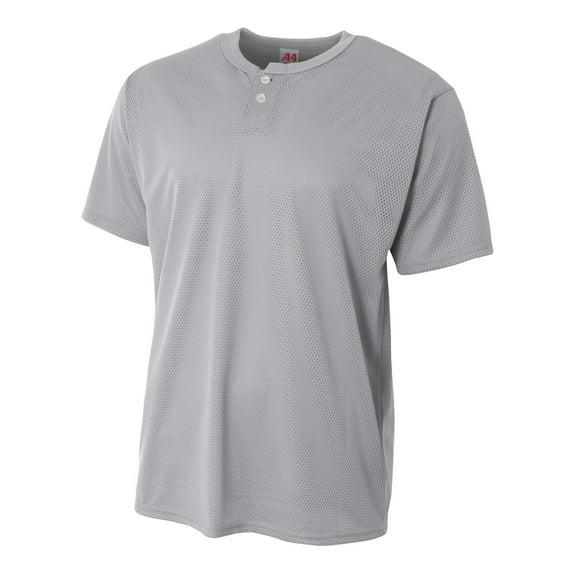 Adult 2-Button Mesh Henley Jersey N4130