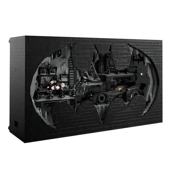 Adult 3D Batcave Wall Decor & Building Kit | 2000+ PCS DIY Brick Set with Display Stand, Retro Superhero Playset & STEM Hobby for Teens, Collectors & Home Decor