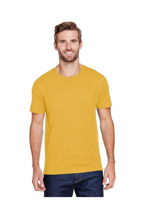Adult 5.2 oz., Premium Blend Ring-Spun T-Shirt - MUSTARD HEATHER - 2XL