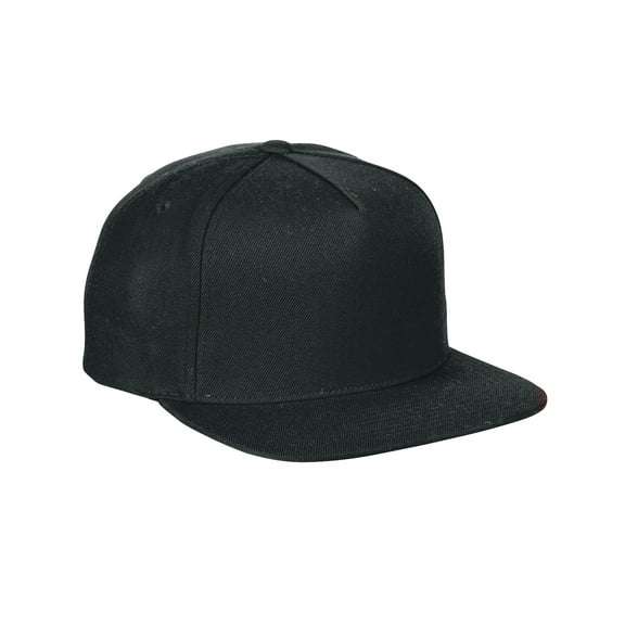 Adult 5-Panel Structured Flat Visor Classic Snapback Cap