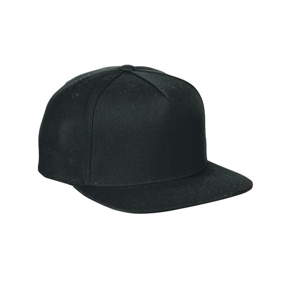 Adult 5-Panel Structured Flat Visor Classic Snapback Cap