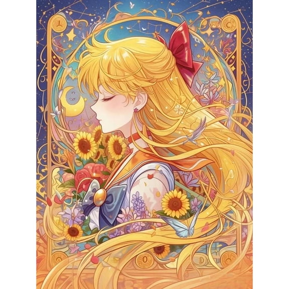 Adult 5D Diamond Painting Set, Anime Character Diamond Painting Set, DIY Round Diamond Art Craft Set, Home Wall Decoration
