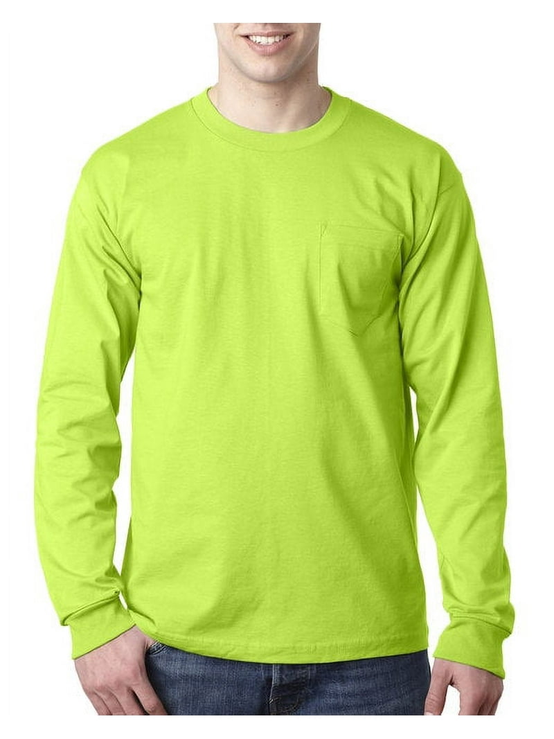 Adult Heavy Cotton, Long Sleeve T-Shirt, Lime Green M with