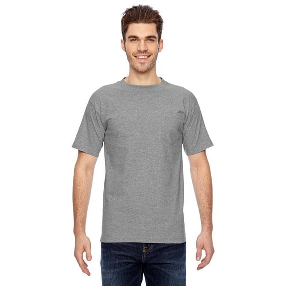 Adult 6.1 oz., 100% Cotton Pocket T-Shirt DARK ASH S